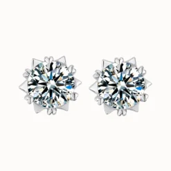 Snowflake Moissanite Studs