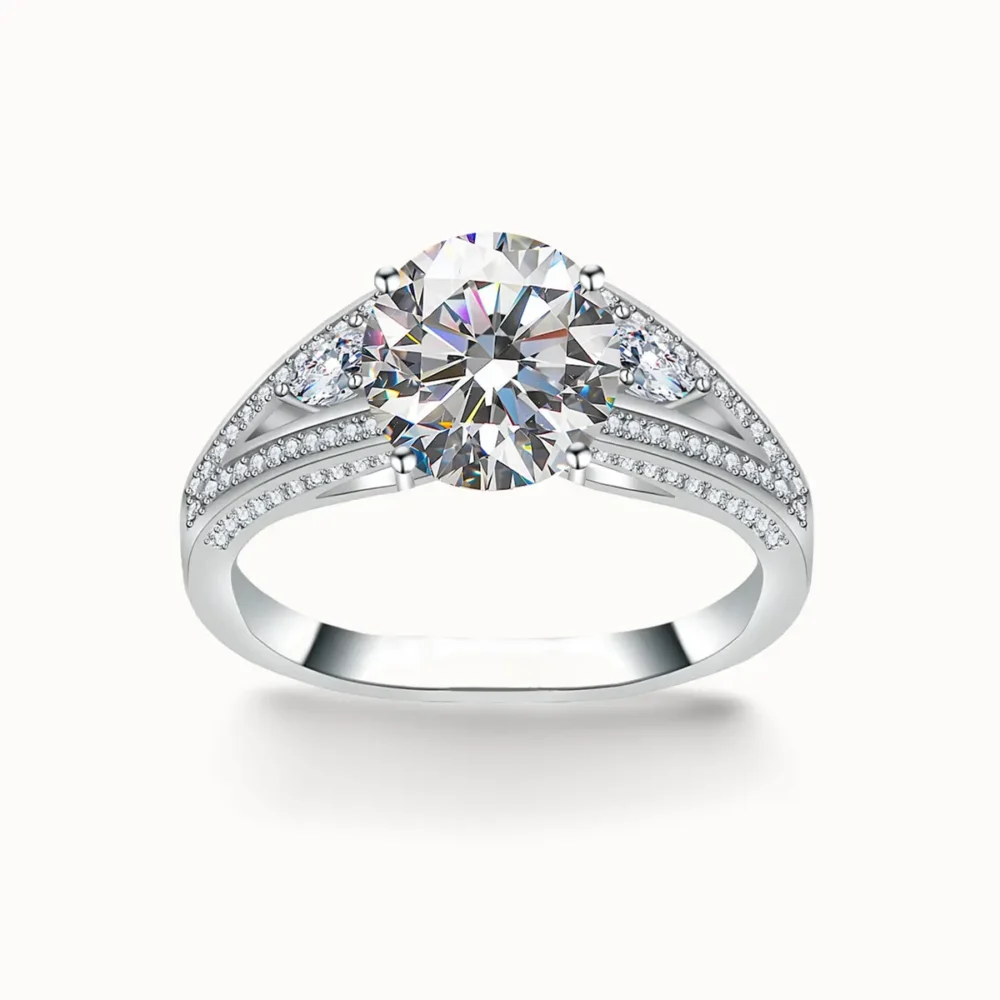 5ct Moissanite Split Shank Ring