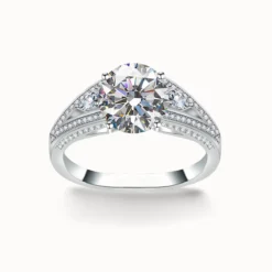 5ct Moissanite Split Shank Ring