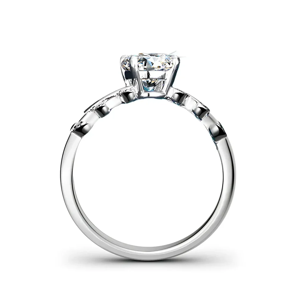 1ct Moissanite Leaf Band - Image 3