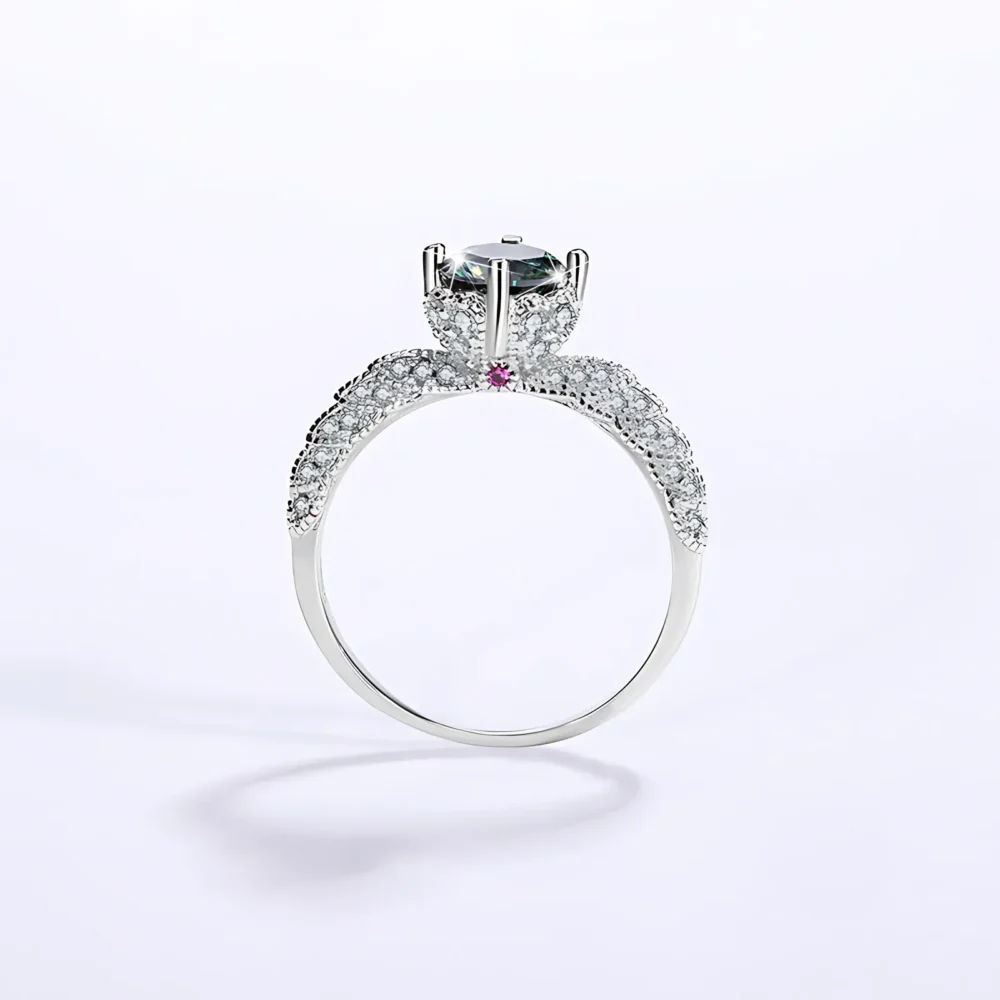 1ct Moissanite Pave Ring - Image 3