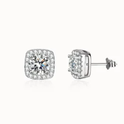Square Moissanite Studs