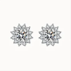 Sunflower Moissanite Studs