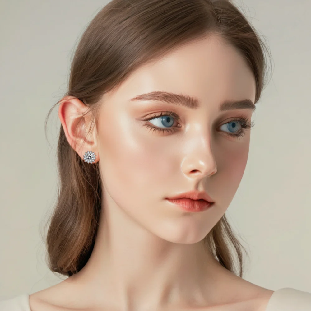 Sunflower Moissanite Studs - Image 2