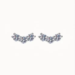Small V Moissanite Studs