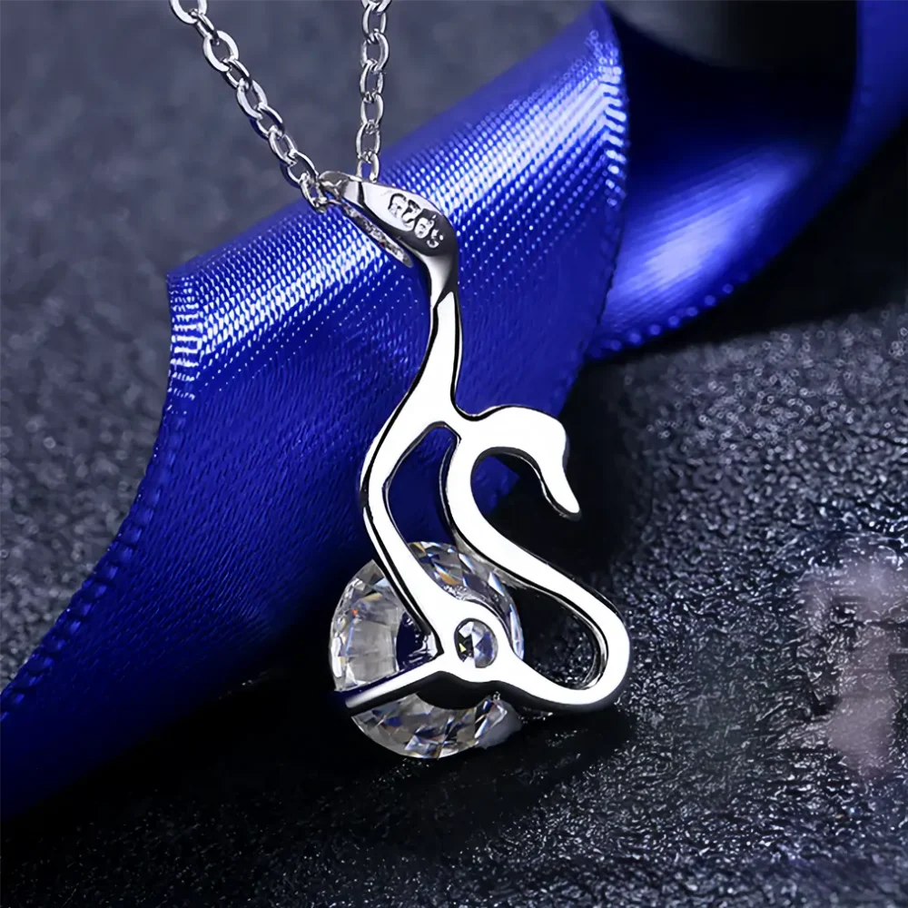 Swan Moissanite Silver Necklace - Image 3
