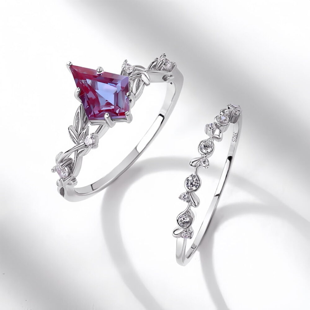 Alexandrite Diamond Stackable Ring - Image 3