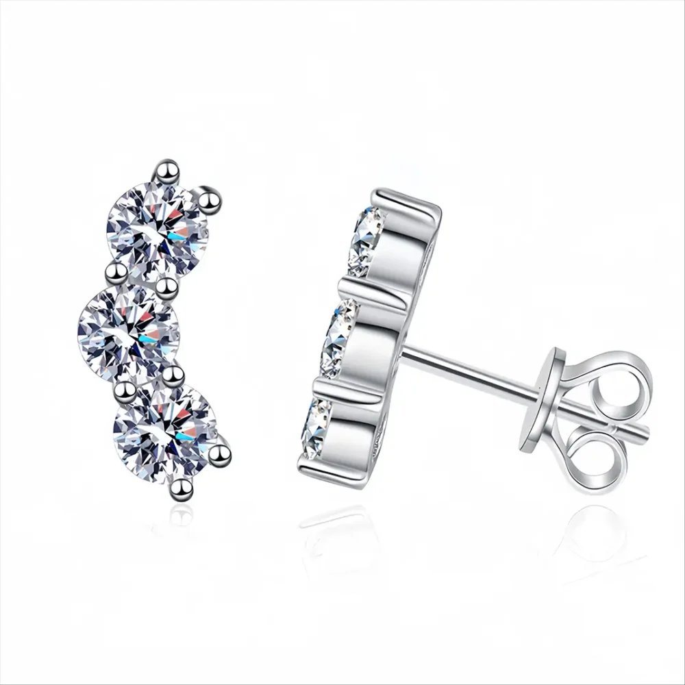 Small V Moissanite Studs - Image 2