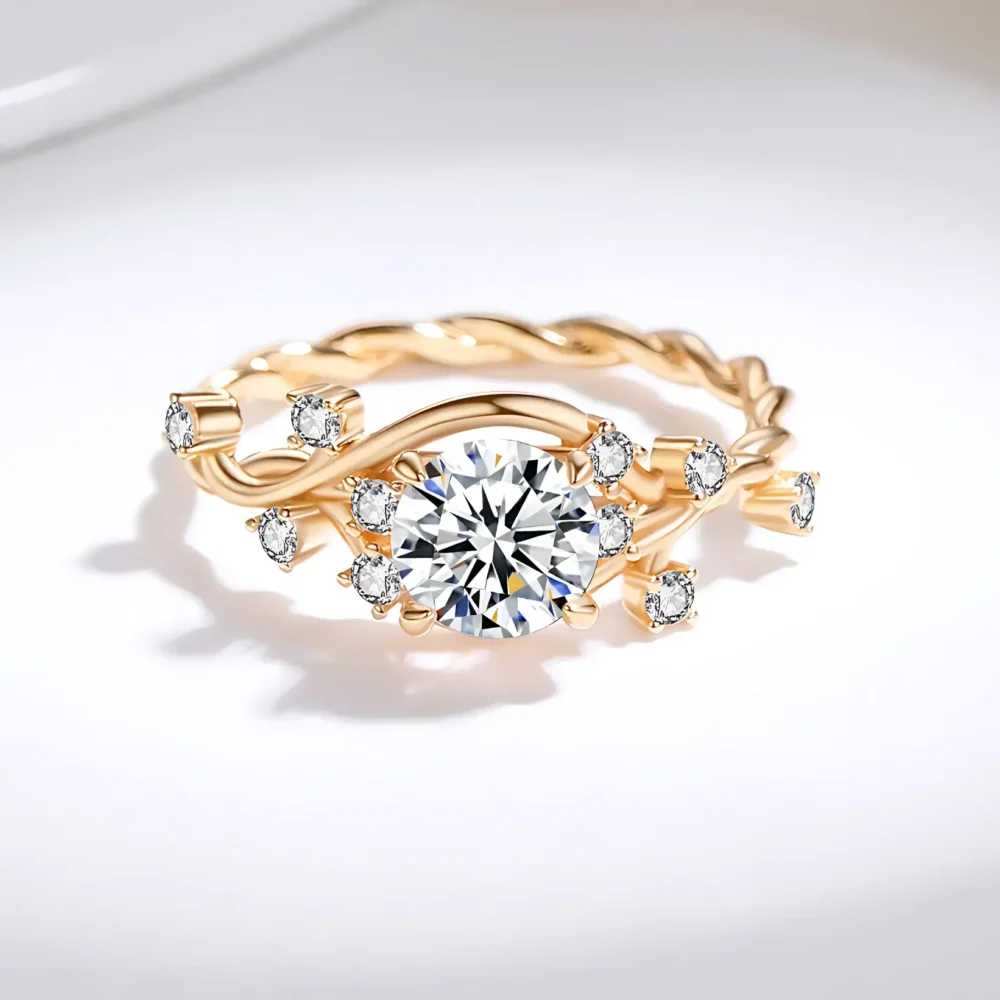 1ct Moissanite Flower Branch Ring - Image 6