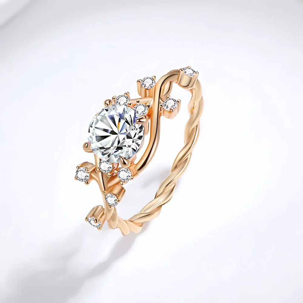 1ct Moissanite Flower Branch Ring - Image 7