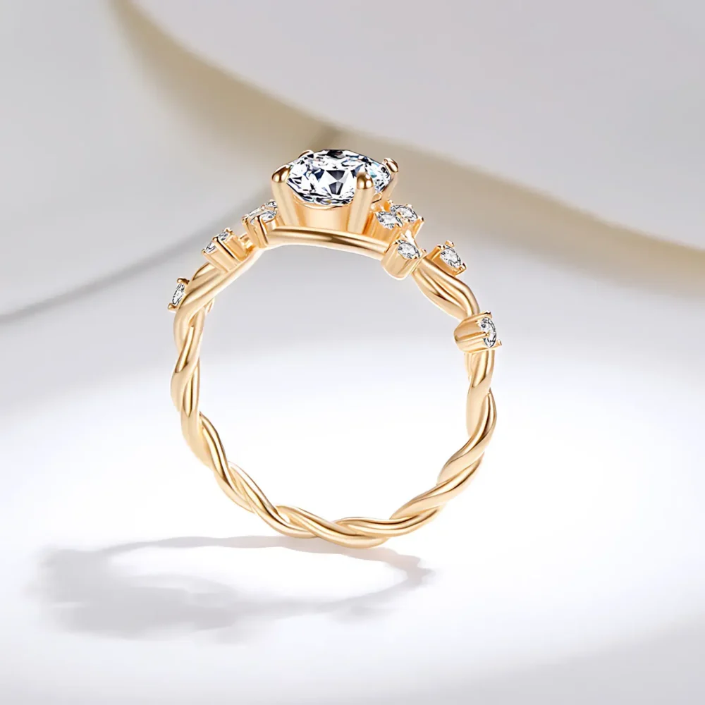 1ct Moissanite Flower Branch Ring - Image 5