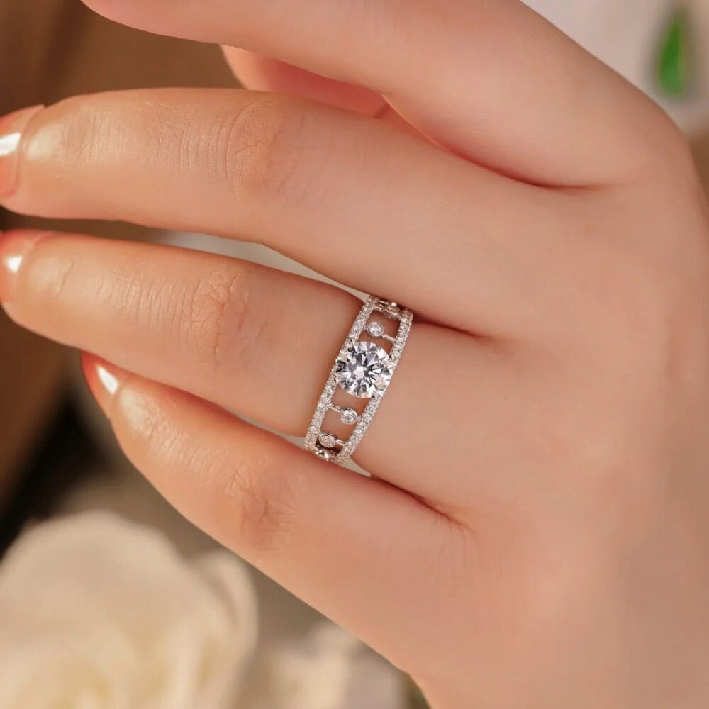 1ct Moissanite Open Shank Ring - Image 2