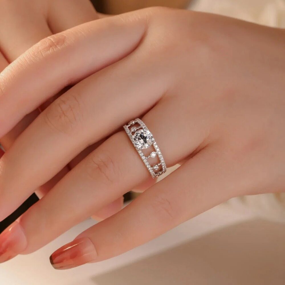 1ct Moissanite Open Shank Ring - Image 4