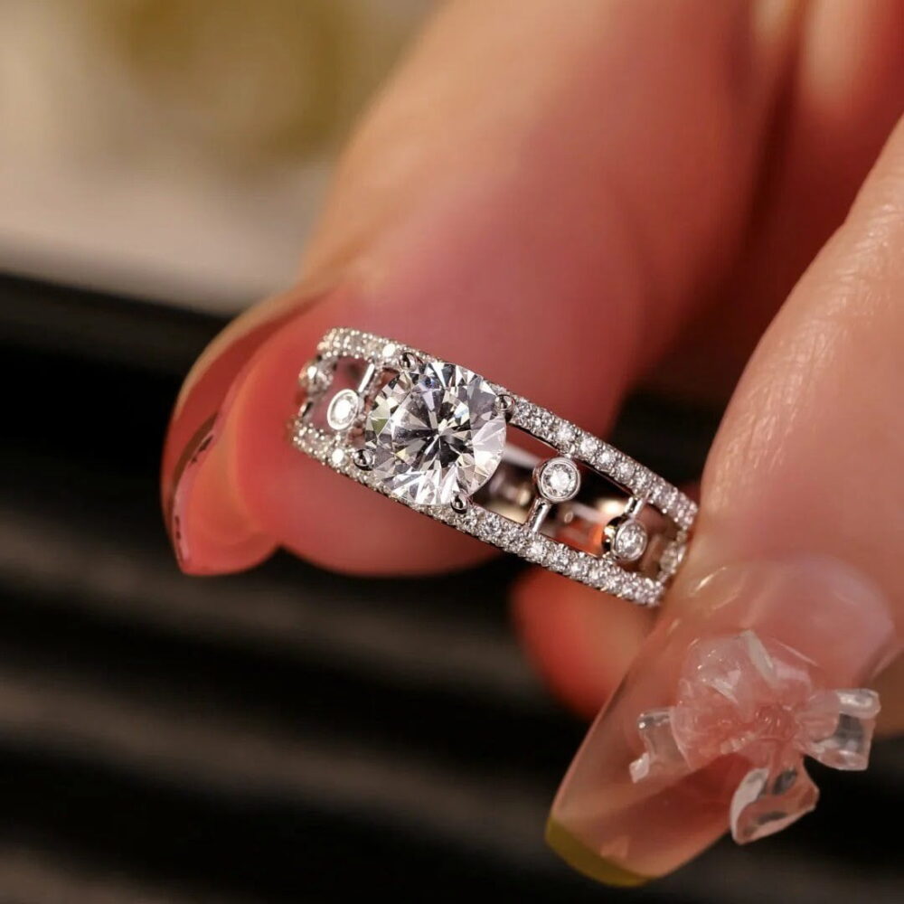1ct Moissanite Open Shank Ring - Image 3