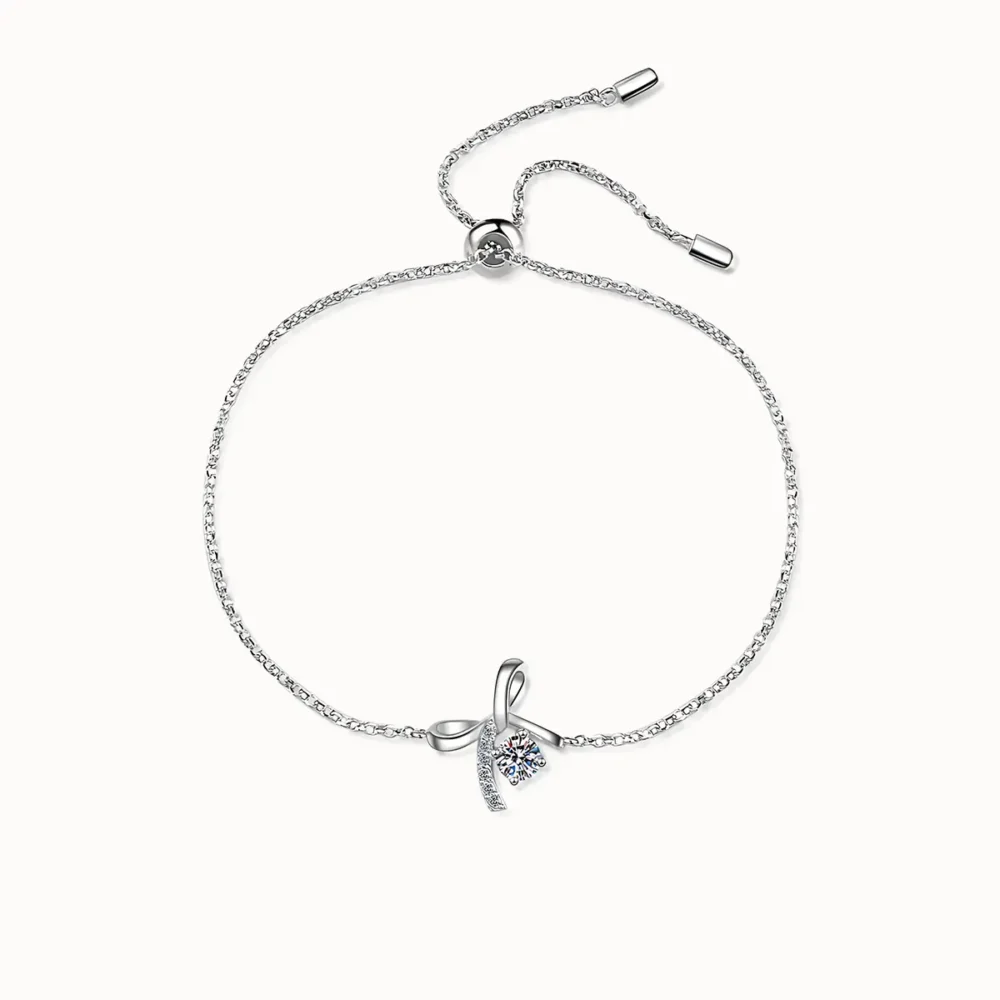 0.3ct Moissanite Ribbon Bar Bracelet