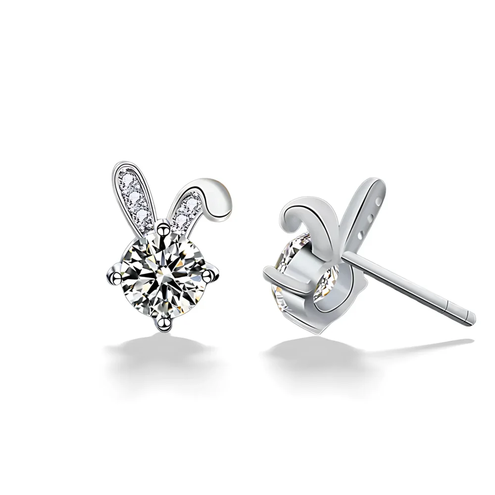 Rabbit Moissanite Earrings - Image 4