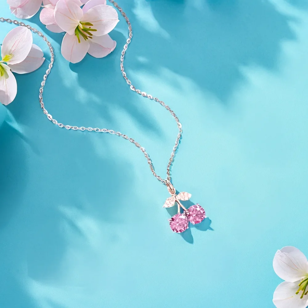 0.5ct Moissanite Cherry Necklace - Image 2