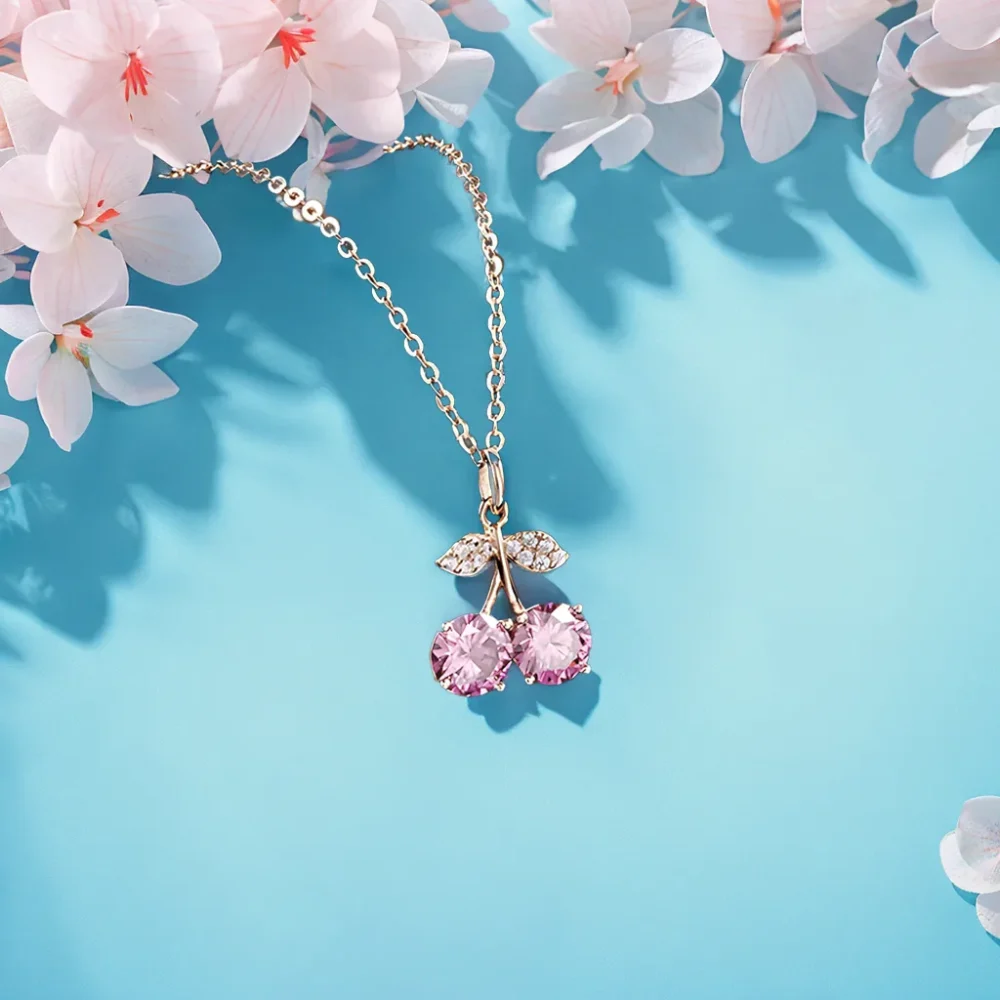 0.5ct Moissanite Cherry Necklace - Image 3