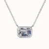 1ct Emerald Cut Moissanite Necklace