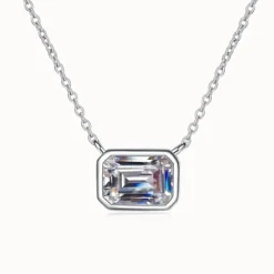 1ct Emerald Cut Moissanite Necklace