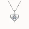 1ct Heart Moissanite Necklace