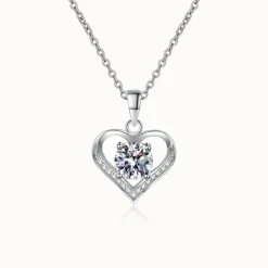 1ct Heart Moissanite Necklace
