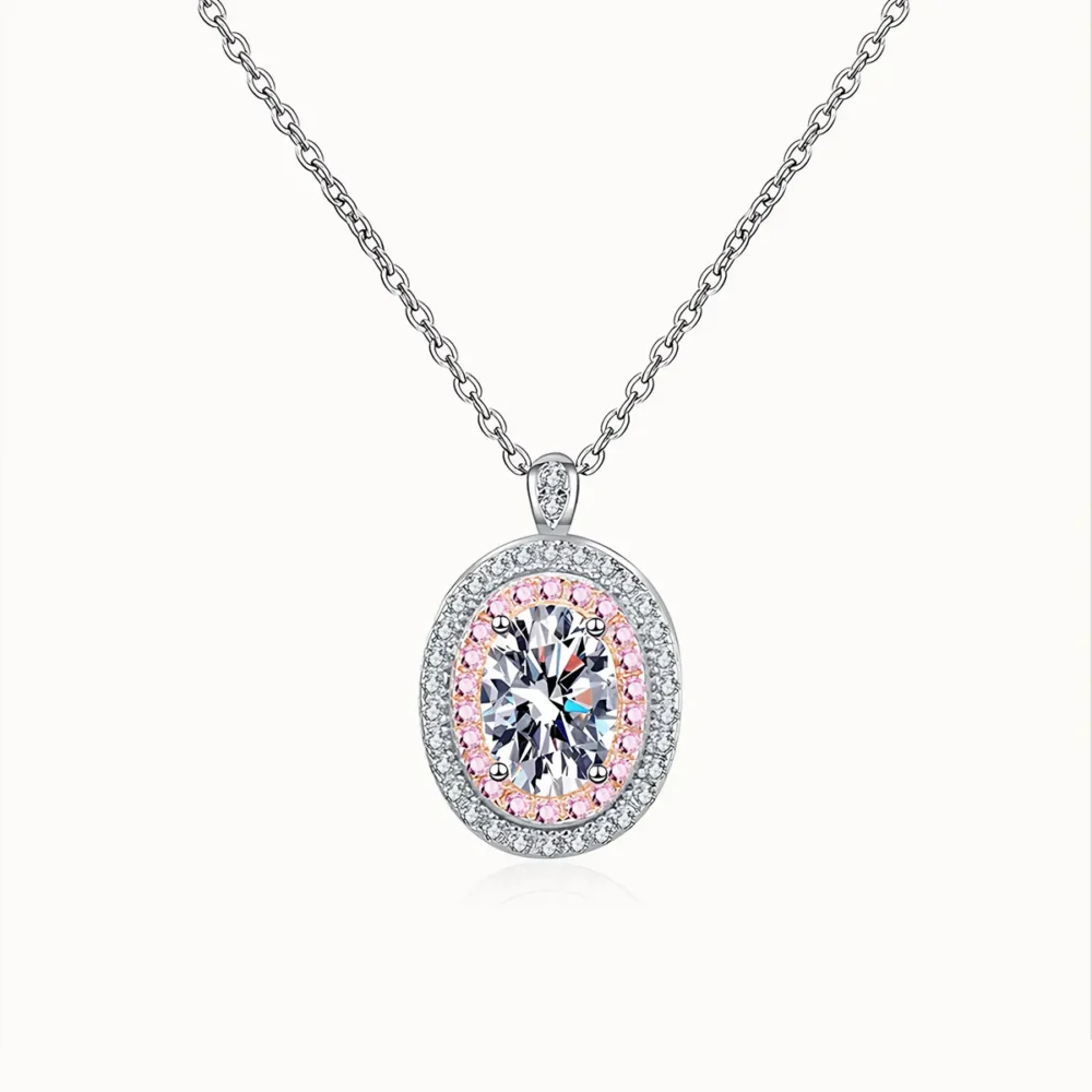 1ct Oval Moissanite Necklace