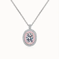 1ct Oval Moissanite Necklace