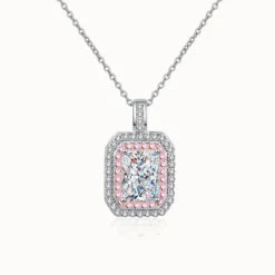 1ct Radiant Cut Moissanite Pendant Necklace