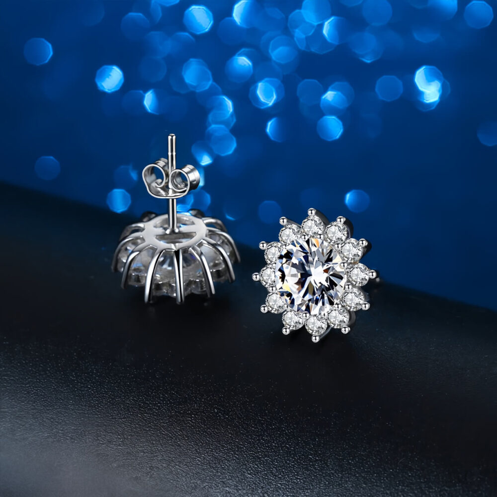 Sunflower Moissanite Studs - Image 3