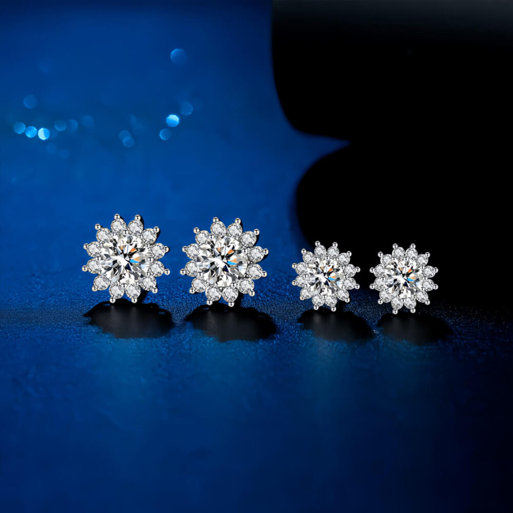 Sunflower Moissanite Studs - Image 4