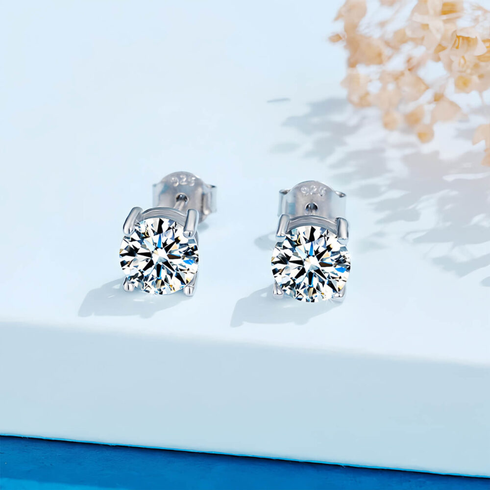 Round Moissanite Studs - Image 3