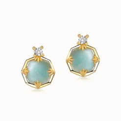 Amazonite Green Gemstone Studs