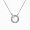 Circle Pendant Moissanite Necklace