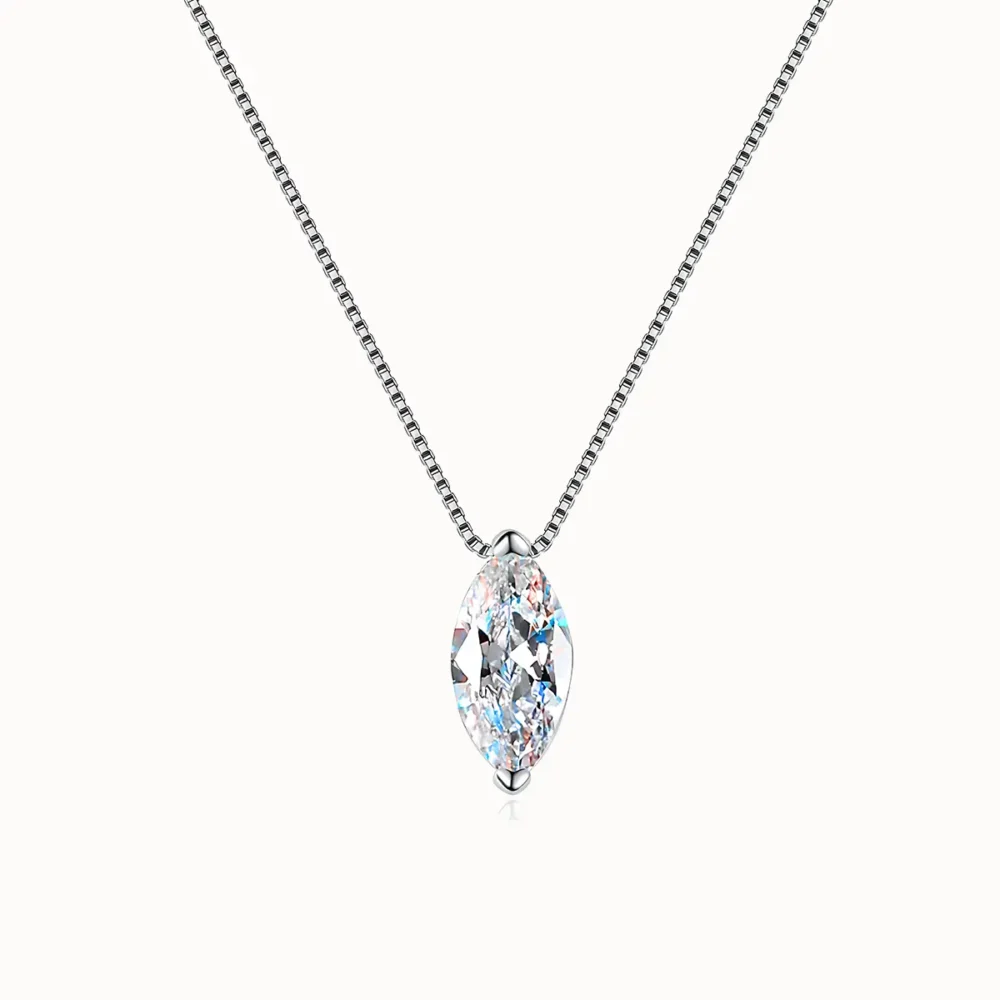 1ct Moissanite Marquise Cut Pendant Necklace