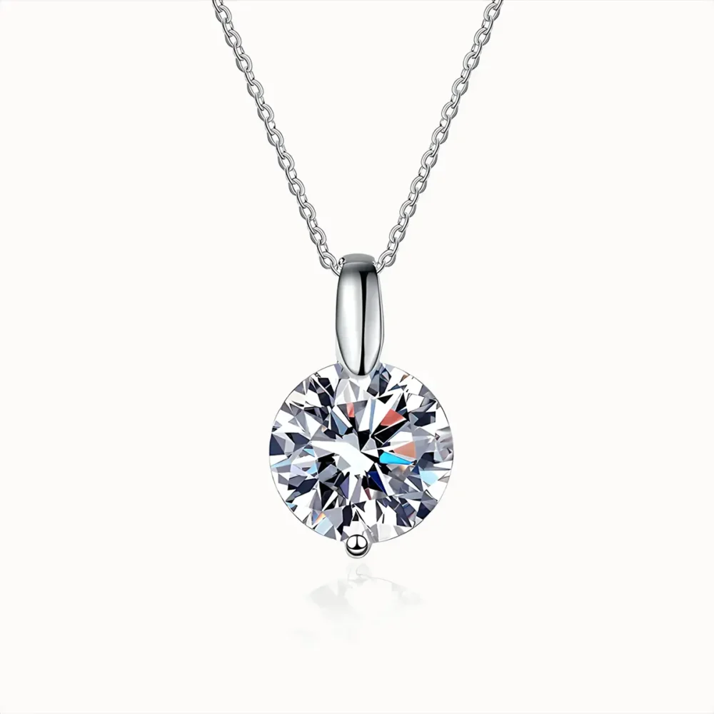 Minimalist Moissanite Solitaire Necklace