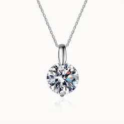 Minimalist Moissanite Solitaire Necklace