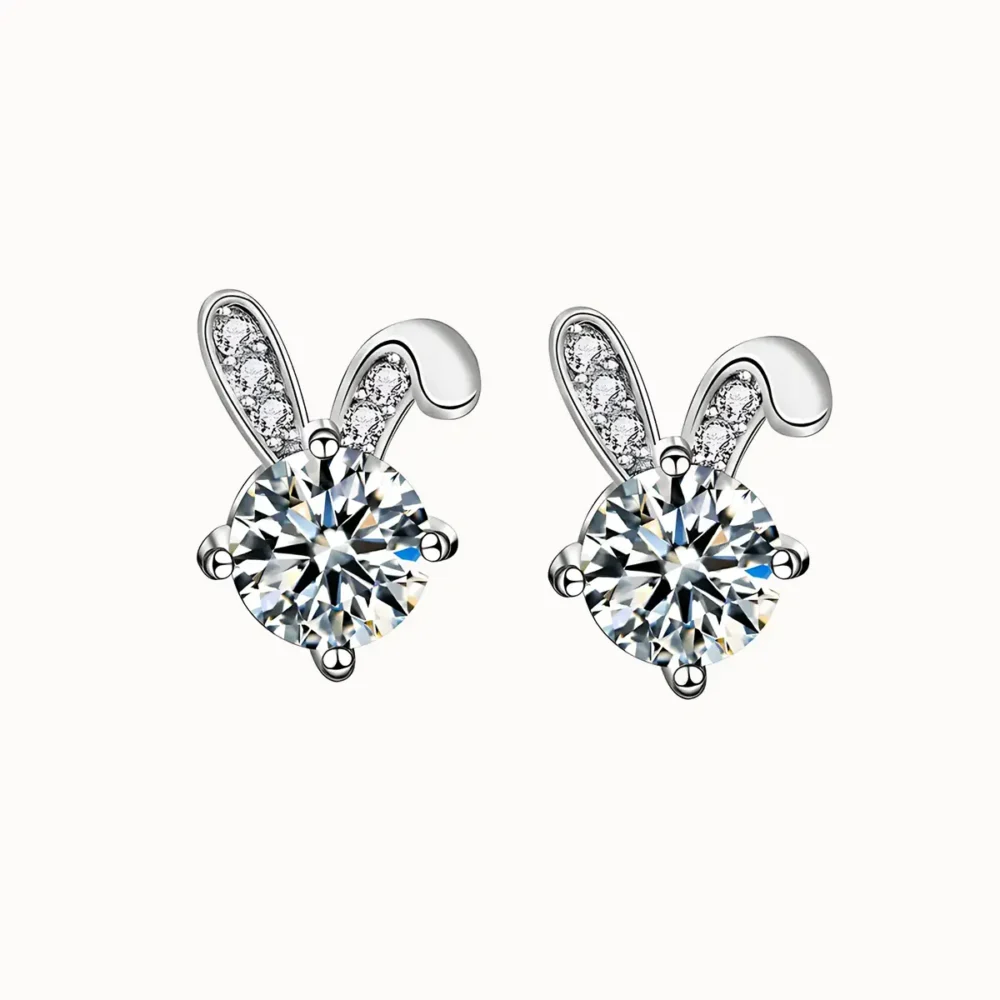 Rabbit Moissanite Earrings
