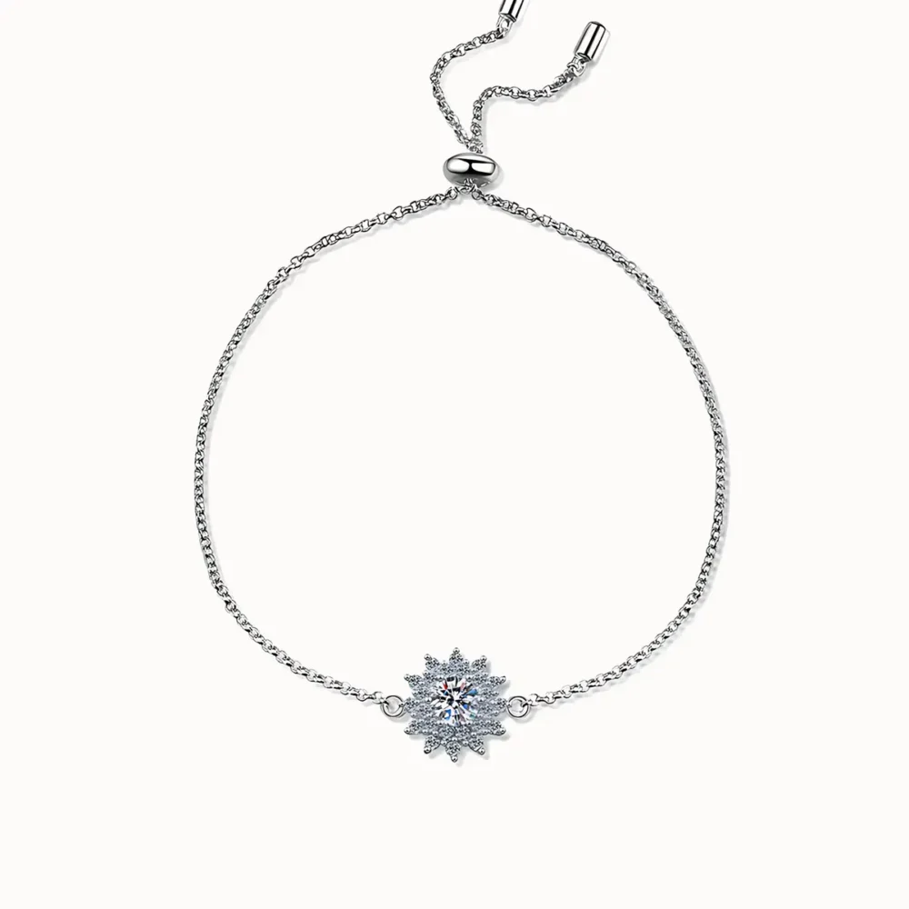 Sunflower Moissanite Bolo Bracelet