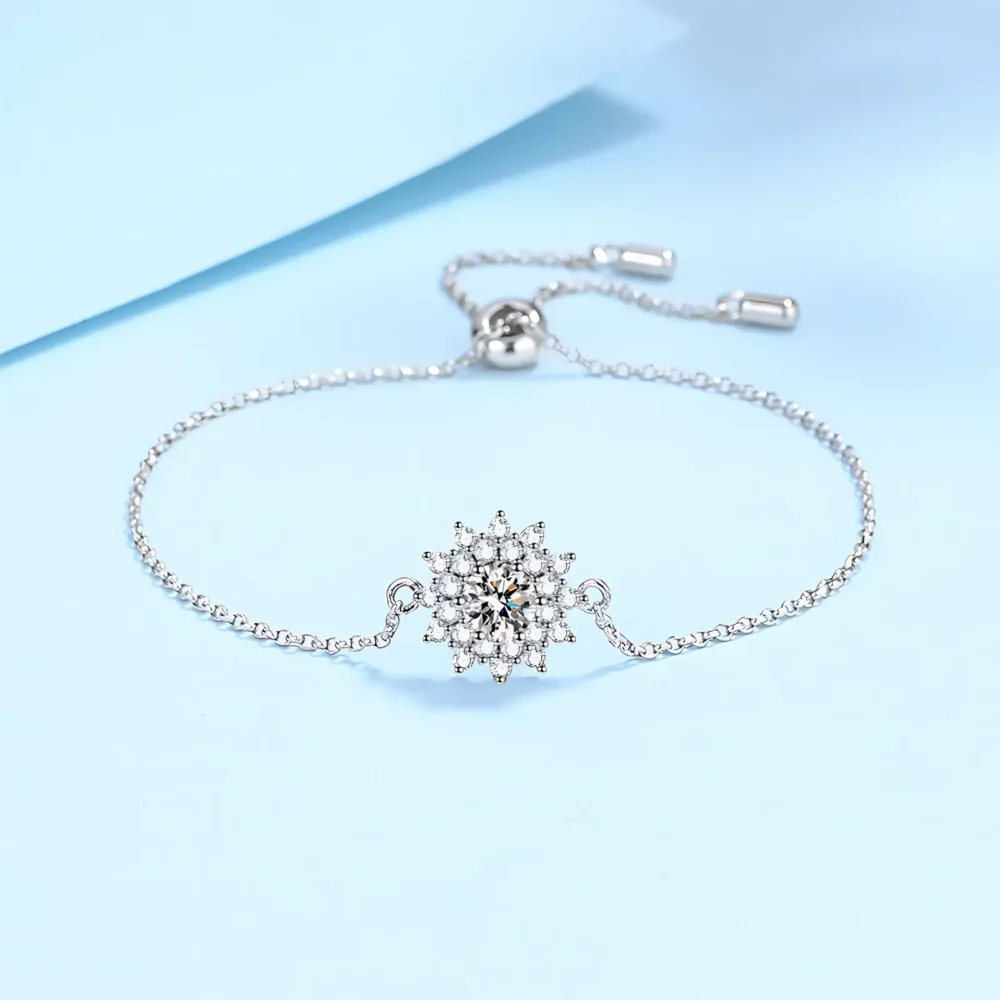 Sunflower Moissanite Bolo Bracelet - Image 3