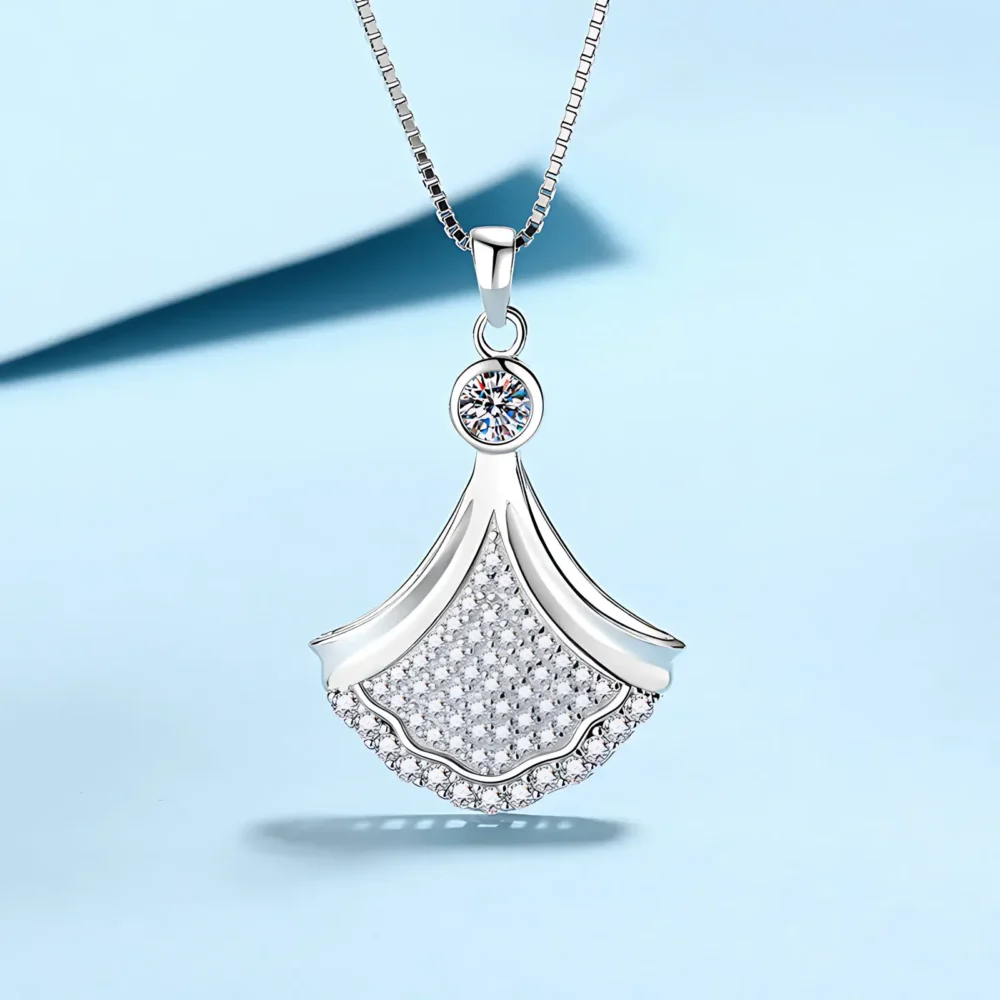 Dress Moissanite Silver Necklace - Image 5