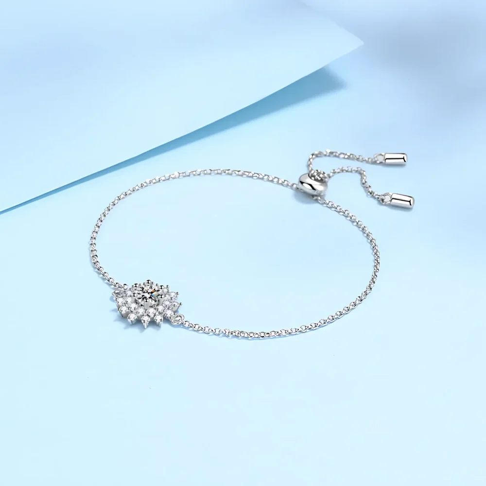 Sunflower Moissanite Bolo Bracelet - Image 4