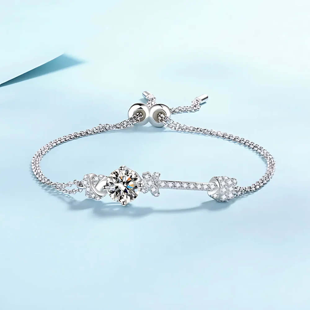 2ct Moissanite Silver Bolo Bracelet - Image 5