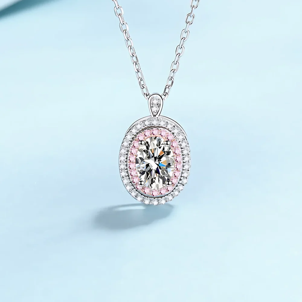 1ct Oval Moissanite Necklace - Image 5