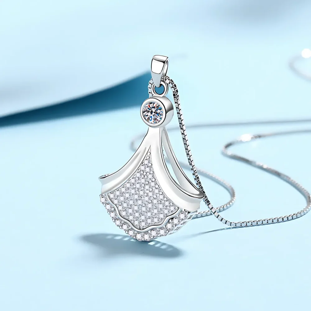 Dress Moissanite Silver Necklace - Image 3