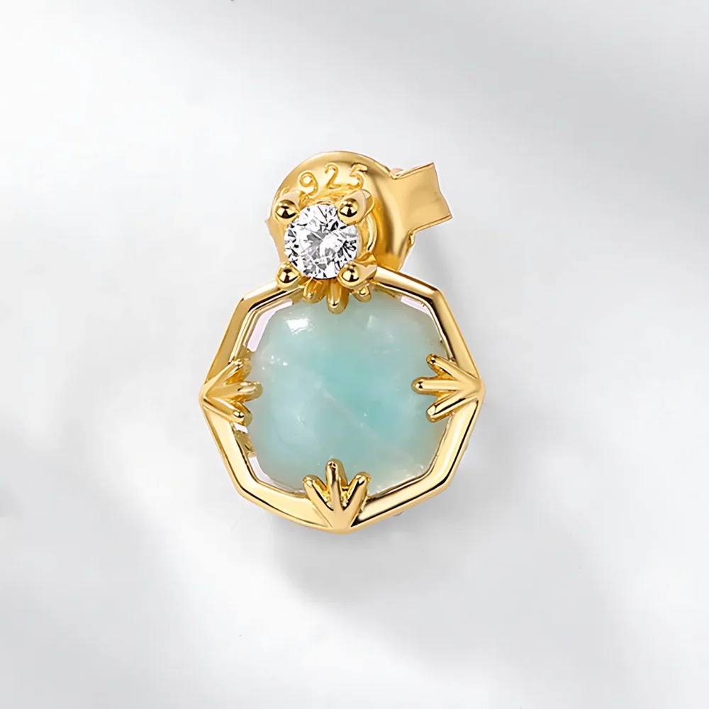 Amazonite Green Gemstone Studs - Image 3