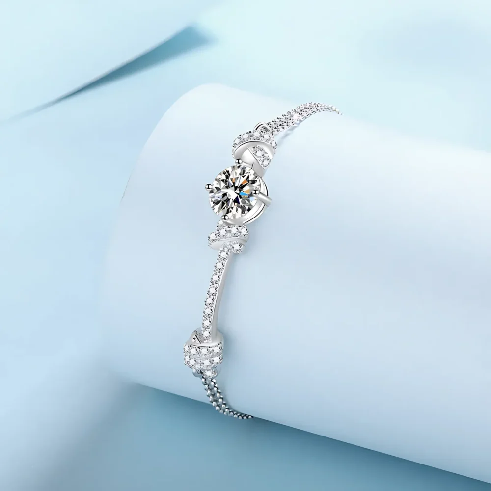 2ct Moissanite Silver Bolo Bracelet - Image 4