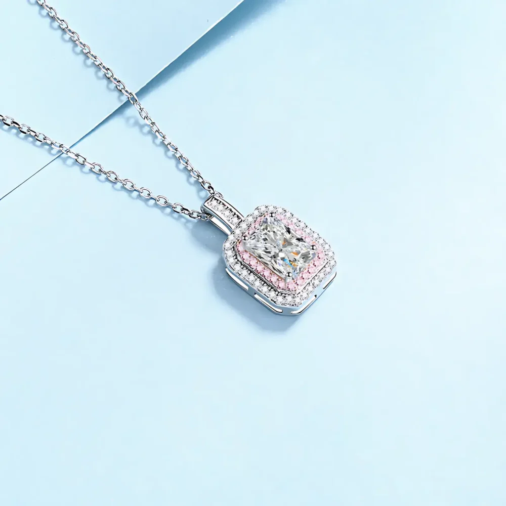 1ct Radiant Cut Moissanite Pendant Necklace - Image 5