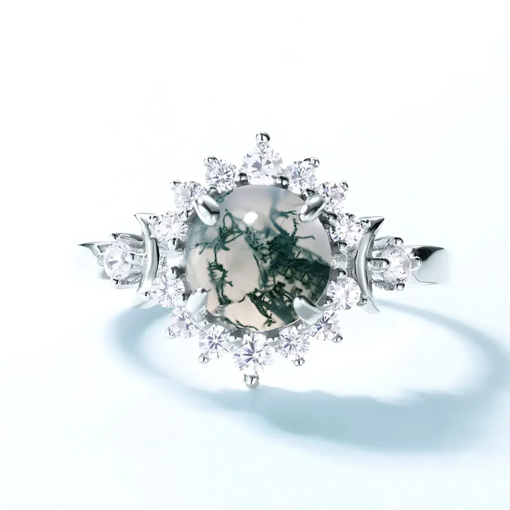 Vintage Moss Agate Ring - Image 5