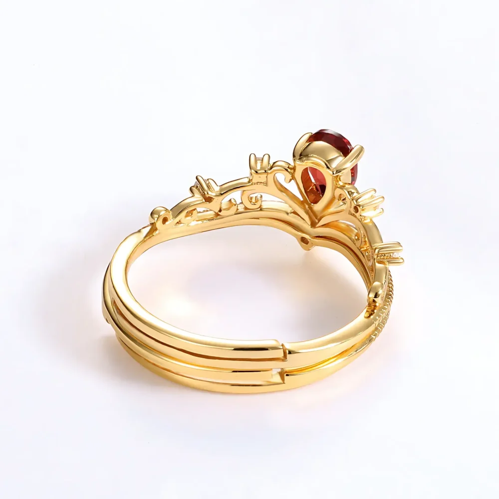 Vintage Garnet Stackable Ring - Image 5